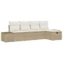 Juego de Sofá de Jardín de 5 Piezas con Cojines Beige de Ratán Poliéster by , Outdoor sofas - Ref: Foro24-3360692, Price: 404...