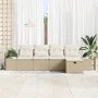 Juego de Sofá de Jardín de 5 Piezas con Cojines Beige de Ratán Poliéster by , Outdoor sofas - Ref: Foro24-3360692, Price: 404...