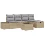 Conjunto de Sofá de Jardín de 6 Piezas con Cojines Beige Poliratán by , Outdoor sofas - Ref: Foro24-3360701, Price: 410,23 €,...