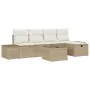 Juego de Sofá de Jardín de 6 Piezas con Cojines Beige Poliratán de , Sofás de exterior - Ref: Foro24-3360702, Precio: 458,36 ...