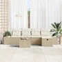 Juego de Sofá de Jardín de 6 Piezas con Cojines Beige Poliratán de , Sofás de exterior - Ref: Foro24-3360702, Precio: 458,36 ...
