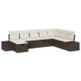 Conjunto de Sofá Jardín de 8 Piezas con Cojines Marrón de Poliratán de , Sofás de exterior - Ref: Foro24-3360759, Precio: 536...