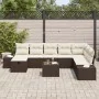 Juego de Sofá de Jardín de 9 Piezas con Cojines Marrón Rattan de Polietileno de , Sofás de exterior - Ref: Foro24-3360769, Pr...