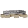 Conjunto de Sofá de Jardín de 9 Piezas con Cojines Beige Ratán Sintético de , Sofás de exterior - Ref: Foro24-3360771, Precio...