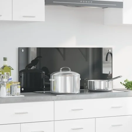 Fondo de cocina gris oscuro 100x40x0,6 cm vidrio templado by , Kitchen tools and utensils - Ref: Foro24-42001247, Price: 37,7...