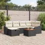 Juego de sofá de jardín de 7 piezas con cojines negros de poliratán by , Outdoor sofas - Ref: Foro24-3360897, Price: 428,61 €...