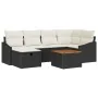 Juego de sofá de jardín de 7 piezas con cojines negros de poliratán by , Outdoor sofas - Ref: Foro24-3360897, Price: 428,61 €...