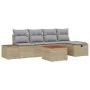 Juego de Sofá de Jardín Conjunto de 6 Beige, Gris Ratán, Poliéster by , Outdoor sofas - Ref: Foro24-3360920, Price: 406,61 €,...