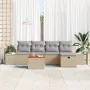 Juego de Sofá de Jardín Conjunto de 6 Beige, Gris Ratán, Poliéster by , Outdoor sofas - Ref: Foro24-3360920, Price: 406,61 €,...