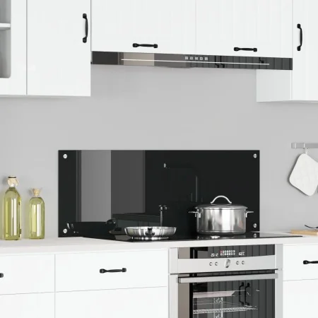 Fondo de cocina Negro 110x40x0,6 cm de vidrio templado | Foro24.es | Tu tienda online para hogar, jardín y más Foro24.es