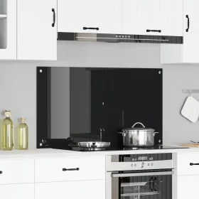 Fondo de cocina Negro 110x60x0,6 cm de vidrio templado by , Kitchen tools and utensils - Ref: Foro24-42001300, Price: 49,40 €...