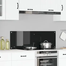 Salpicadero de Cocina Negro 120x40x0,6 cm Vidrio