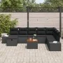 Juego de Sofás de Jardín Set de 9 Negro Ratán | Foro24.es | Tu tienda online para hogar, jardín y más Foro24.es