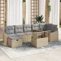 Juego de Sofá de Jardín de 8 Piezas con Cojines Beige Ratán Poliéster von , Outdoor-Sofas - Ref: Foro24-3361179, Preis: 565,4...