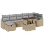 Juego de Sofá de Jardín de 8 Piezas con Cojines Beige Ratán Poliéster von , Outdoor-Sofas - Ref: Foro24-3361179, Preis: 565,4...
