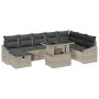 Conjunto de Sofá de Jardín de 9 Piezas con Cojines Gris Claro de Poliratán | Foro24.es | Tu tienda online para hogar, jardín y más Foro24.es