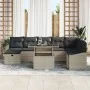 Conjunto de Sofá de Jardín de 9 Piezas con Cojines Gris Claro de Poliratán | Foro24.es | Tu tienda online para hogar, jardín y más Foro24.es