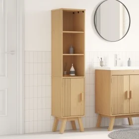 gabinete de baño marrón 35x30x159 cm de madera