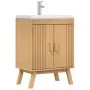 Gabinete base para fregadero 114x43x73,5 cm Madera maciza de pino de , Muebles de baño - Ref: Foro24-42001360, Precio: 85,83 ...