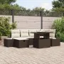 Juego de Sofá de Jardín de 7 Piezas con Cojines Marrón Poliratán by , Outdoor sofas - Ref: Foro24-3361207, Price: 552,28 €, D...