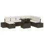 Juego de Sofá de Jardín de 9 Piezas con Cojines Marrón de Poliratán by , Outdoor sofas - Ref: Foro24-3361227, Price: 640,03 €...