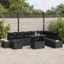 Conjunto de Sofá de Jardín de 9 Piezas con Cojines Negro de Rattan | Foro24.es | Tu tienda online para hogar, jardín y más Foro24.es