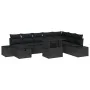 Conjunto de Sofá de Jardín de 9 Piezas con Cojines Negro de Rattan | Foro24.es | Tu tienda online para hogar, jardín y más Foro24.es