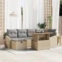 Conjunto de sofá de jardín de 7 piezas con cojines Beige Poliratán de , Sofás de exterior - Ref: Foro24-3361357, Precio: 523,...