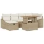Conjunto de Sofá de Jardín de 7 Piezas con Cojines Beige Poliratán de , Sofás de exterior - Ref: Foro24-3361358, Precio: 546,...