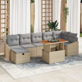 Juego de Sofá de Jardín de 8 Piezas con Cojines Beige Poliratán de , Sofás de exterior - Ref: Foro24-3361364, Precio: 558,71 ...