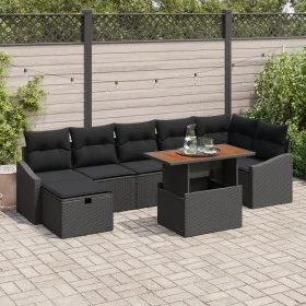 Juego de sofá de jardín de 8 piezas con cojines negros de poliratán von , Outdoor-Sofas - Ref: Foro24-3361366, Preis: 541,00 ...