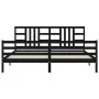 Estructura de cama con cabecero madera maciza negro 200x200 cm de vidaXL, Camas y somieres - Ref: Foro24-3193945, Precio: 172...