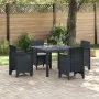 Conjunto de Comedor de Jardín de 5 Piezas con Cojines de Polirratán Antracita de , Mesas de jardín - Ref: Foro24-3378534, Pre...