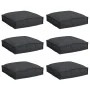 Cojín de Exterior Juego de 6 Negro Poliéster 40 cm x 40 cm x 8 cm by , Cushions for chairs and sofas - Ref: Foro24-42001602, ...