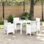 Juego de Comedor de Jardín de 5 Piezas con Cojines Blanco Poliratán | Foro24.es | Tu tienda online para hogar, jardín y más Foro24.es