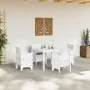 Juego de Comedor de Jardín de 5 Piezas con Cojines Blanco Poliratán | Foro24.es | Tu tienda online para hogar, jardín y más Foro24.es