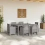 Juego de Comedor de Jardín de 7 Piezas con Cojines Gris Claro Poly Rattan | Foro24.es | Tu tienda online para hogar, jardín y más Foro24.es