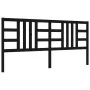 Bed frame with black solid wood headboard 200x200 cm by vidaXL, Beds and slatted bases - Ref: Foro24-3193945, Price: 170,26 €...