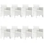 Conjunto de comedor de jardín de 9 piezas con cojines blanco poliratán de , Mesas de jardín - Ref: Foro24-3378586, Precio: 44...