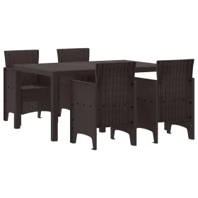 Juego de Comedor de Jardín de 5 Piezas de Rattán