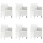Conjunto de 7 Piezas de Juego de Comedor de Jardín con Cojines Blanco Poliratán by , Garden tables - Ref: Foro24-3378726, Pri...