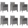 Conjunto de Comedor de Jardín de 7 Piezas con Cojines Gris Claro de Rattan de Poliéster | Foro24.es | Tu tienda online para hogar, jardín y más Foro24.es
