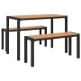 Set de Comedor de Jardín de 3 Piezas de Acero y WPC Marrón | Foro24.es | Tu tienda online para hogar, jardín y más Foro24.es