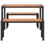 Set de Comedor de Jardín de 3 Piezas de Acero y WPC Marrón | Foro24.es | Tu tienda online para hogar, jardín y más Foro24.es