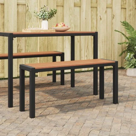 Banco de jardín de 100 cm en acero y WPC marrón y negro | Foro24.es | Tu tienda online para hogar, jardín y más Foro24.es
