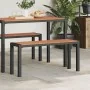 Banco de jardín de 100 cm en acero y WPC marrón y negro | Foro24.es | Tu tienda online para hogar, jardín y más Foro24.es