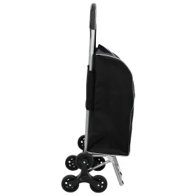 Carro de Compras con Escalador de Escaleras Negro