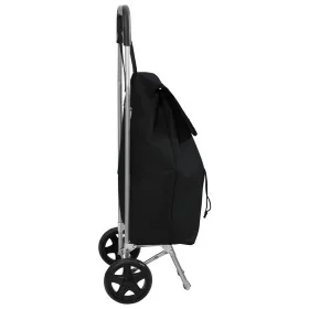Carro de compras con ruedas Negro 35 L