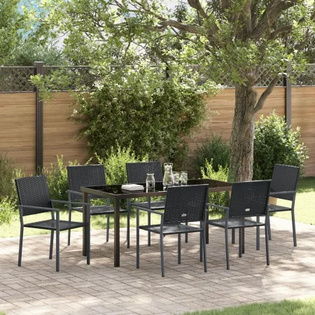 Set de 4 Negro Poliratán, acero con recubrimiento en polvo by , Garden chairs - Ref: Foro24-3379083, Price: 345,42 €, Discoun...