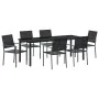 Juego de 4 Negro Ratán PE, Acero con Revestimiento en Polvo de , Sillas de jardín - Ref: Foro24-3379084, Precio: 364,94 €, De...